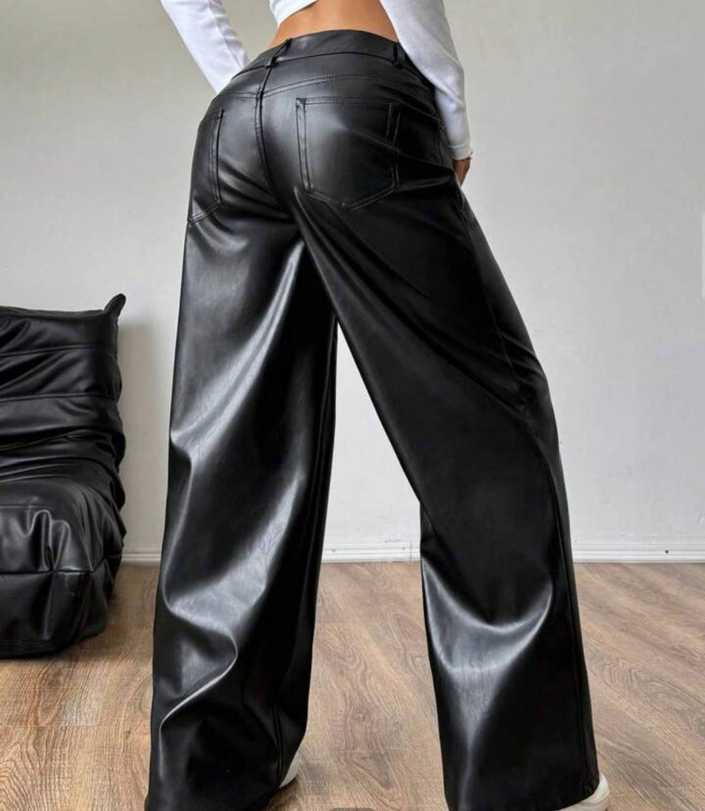 Pantalón Efecto Cuero Oversize New York