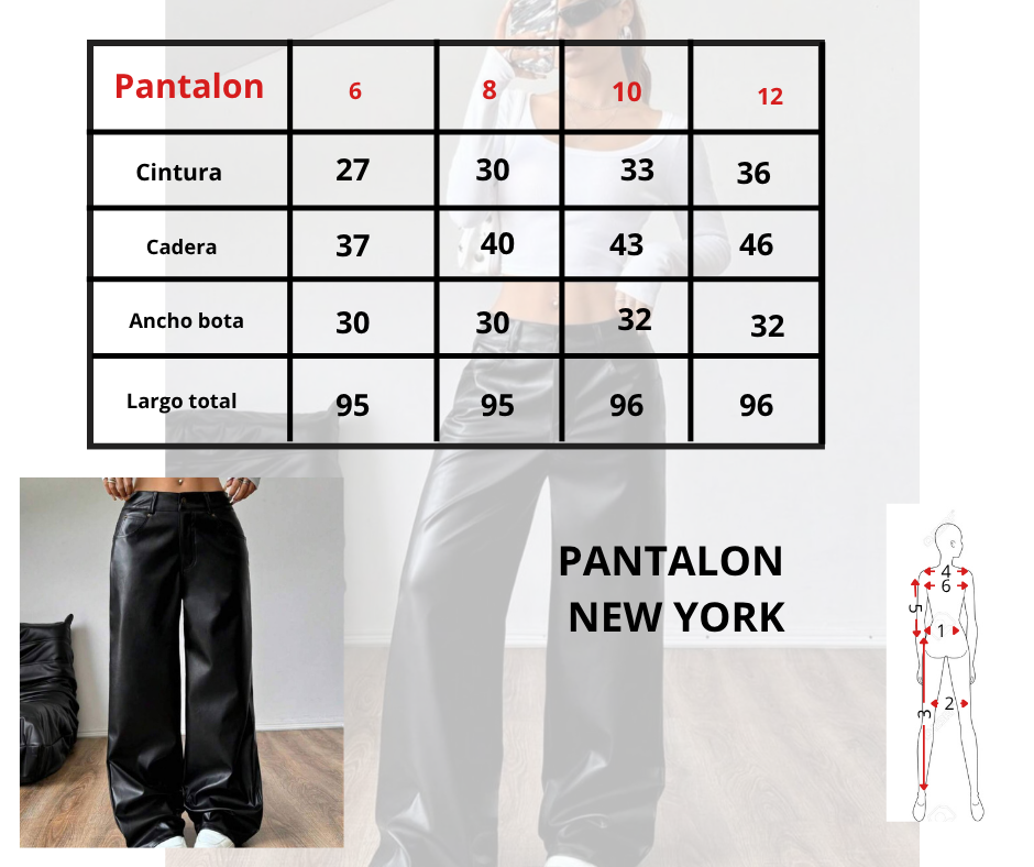 Pantalón Efecto Cuero Oversize New York